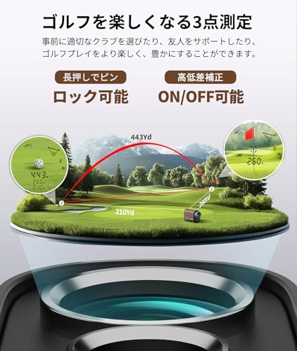 SILLAID ゴルフレーザー距離計 mini VM1 3点間距離 最速0.04S測定 高透過レンズ 6.5倍望遠 1093yd対応 専用ケース付き(ブラウン) 中間 画像