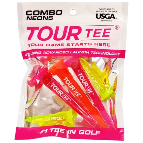 Tour Tee COMBO NEONS ゴルフティー(5本入り) PINK T-490(580) 画像1